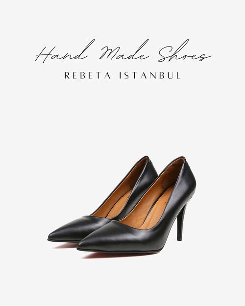 REBETA Deri Kadın Stiletto Siyah