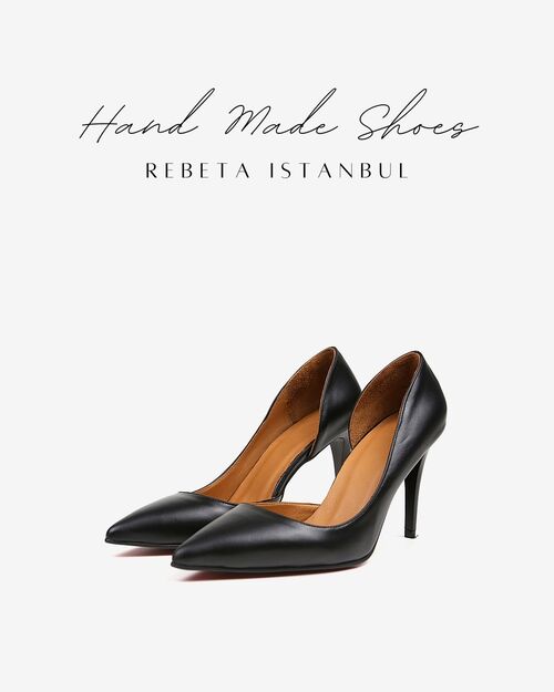 REBETA Deri Kadın Stiletto Siyah