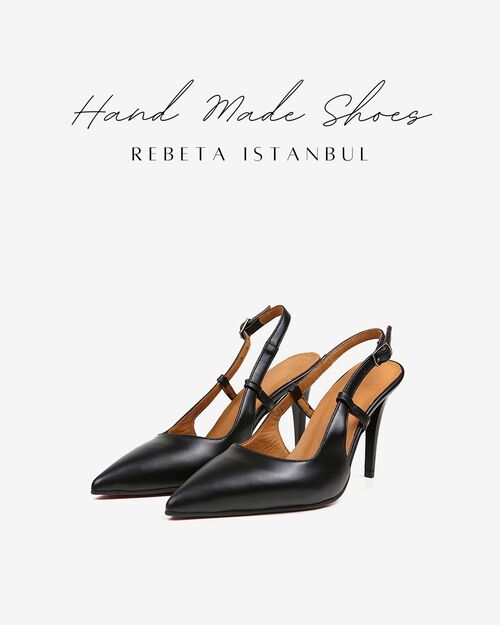 REBETA Deri Kadın Stiletto Siyah