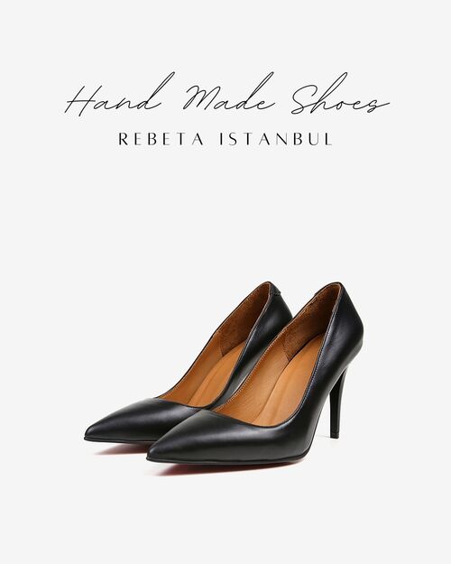 REBETA Deri Kadın Stiletto Siyah